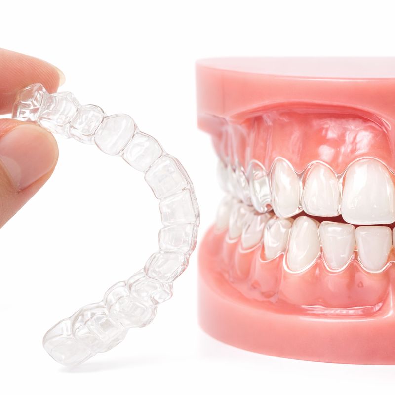 Aligneur près de gencives roses saines