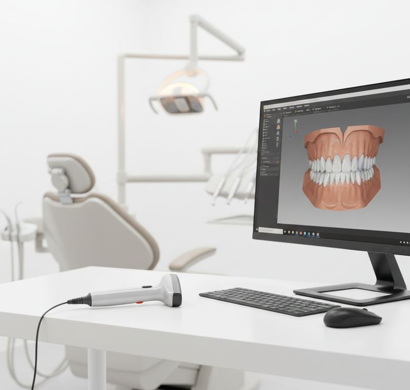 Cabinet orthodontique moderne avec scanner numérique