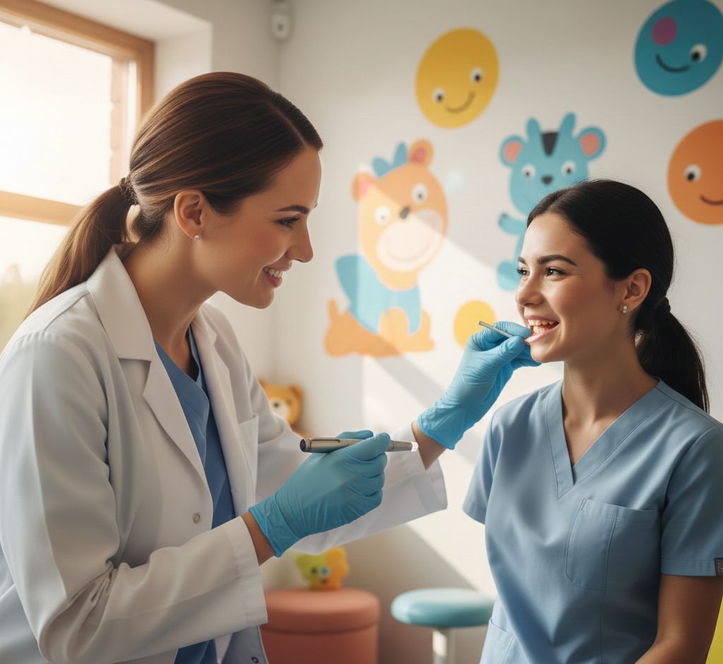 Examen orthodontique de la mâchoire chez un jeune enfant
